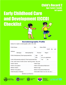 ECCD Checklist Child`s Record 2