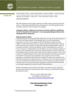 options for low income countries` effective and efficient use of tax