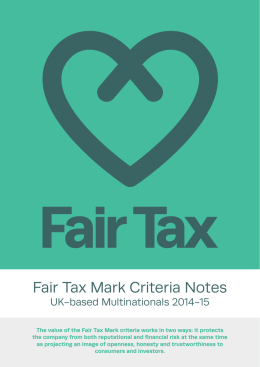Fair Tax Mark Criteria Notes