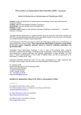 PhD position at Observatoire Midi