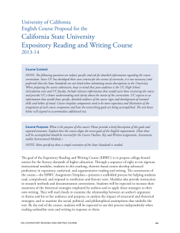 California State University Expository Reading and Writing Course