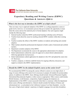 Expository Reading and Writing Course (ERWC) Questions