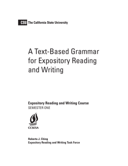 A Text-Based Grammar for Expository Reading and Writing