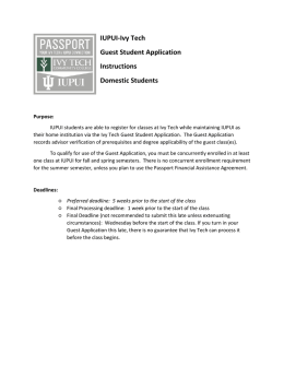 IUPUI-Ivy Tech Guest Student Application Instructions Domestic