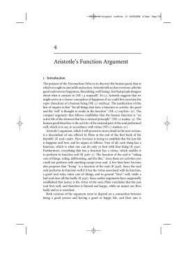 4 Aristotle`s Function Argument