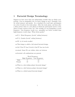 1 Factorial Design Terminology