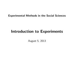 Introduction to Experiments