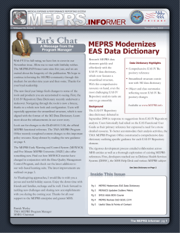 MEPRS Modernizes EAS Data Dictionary