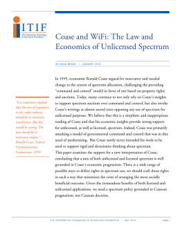 Coase and Wifi: The Law and Economics of Unlicensed Spectrum