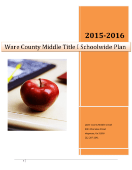 2015-2016 WCMS School Wide Plan
