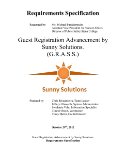 Requirements Specification Guest Registration