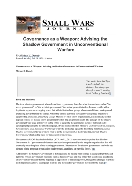 Governance as a Weapon: Advising the