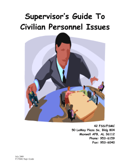 Supervisor`s Guide To Civilian Personnel Issues