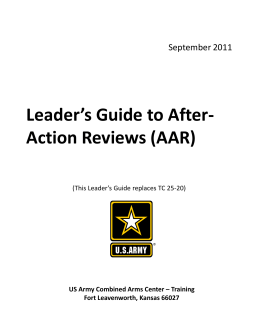 Leader`s Guide to After- Action Reviews (AAR)
