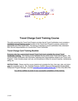 Travel Charge Card Training Course
