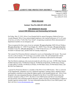 Press Release - July 21, 2015 - Lemont Fire Protection District