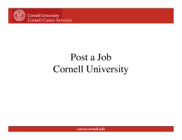 Post a Job Cornell University