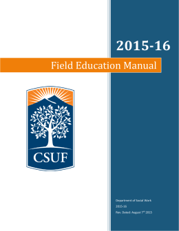 Field Education Student Handbook