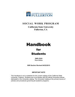 Student Handbook - College of Health and Human Development