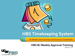 HBS Timekeeping System - UCSF Controller`s Office