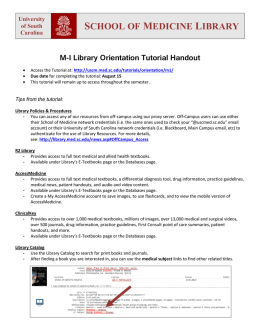 M-I Library Orientation Tutorial Handout