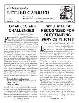 April2016 - Washington State Association of Letter Carriers