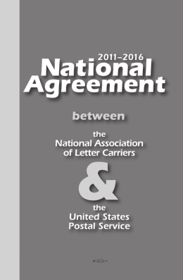 National Agreement - National Association of Letter Carriers