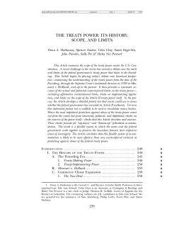 the treaty power: its history, scope, and limits