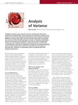 Analysis of Variance