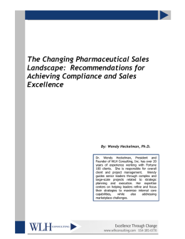 The Changing Pharmaceutical Sales Landscape