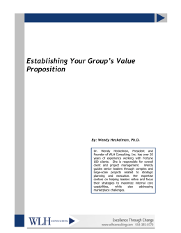 Establishing Your Group`s Value Proposition
