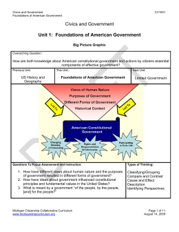 Civics and Government Unit 1: Foundations of American Government