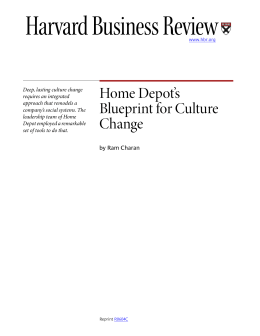 Home Depot`s Blueprint for Culture Change