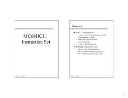 MC68HC11 Instruction Set - Advanced Microcomputer Systems