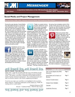 Fall 2012 SWO PMI Newsletter