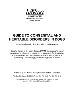 Guide to Congenital and Heritable Disorders in Dogs