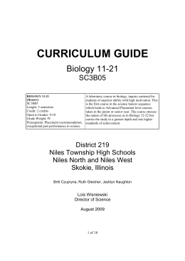 curriculum guide - Niles Township High School District 219