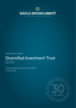 Maple-Brown Abbott Diversified Investment Trust