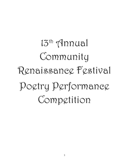 13th Annual Community Renaissance Festival Poetry Performance