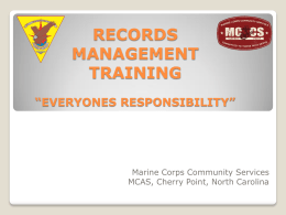 Records Management - MCCS Cherry Point