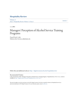 Managers` Perception of Alcohol Service Training Programs