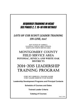 2014-2015 LEADERSHIP training Program