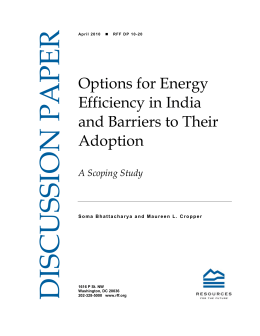 Options for Energy Efficiency in India and Barriers to Their Adoption