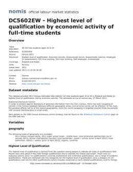 DC5602EW - Highest level of qualification by economic activity of