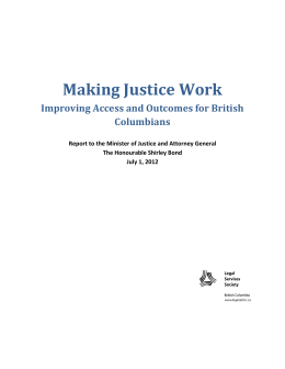 Making Justice Work - Legal Services Society