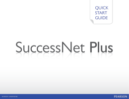 SuccessNet Plus: Quick Reference Guide for