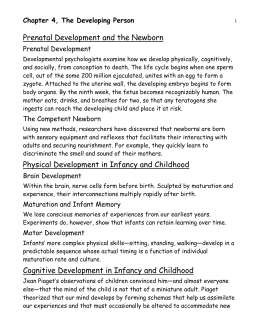 Physical Development in Infancy and Childhood