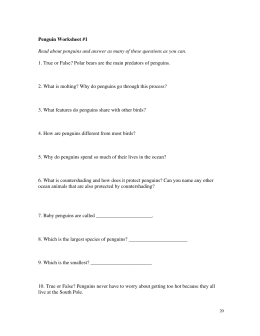 Penguin Q-and-A Worksheet