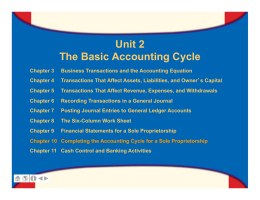 Unit 2 The Basic Accounting Cycle
