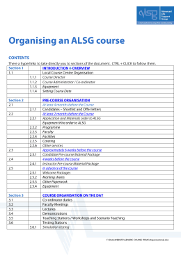 Organising an ALSG course - Advanced Life Support Group
